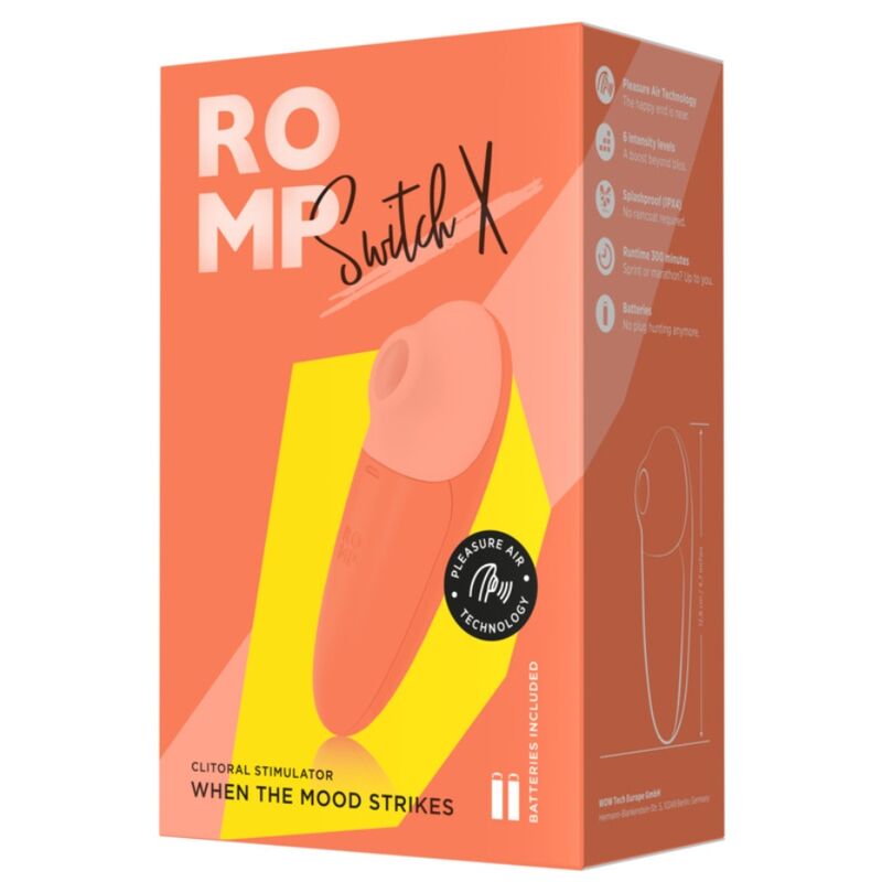 ROMP – SWITCH X STIMOLATORE CLITORIDEO 6 LIVELLI ARANCIONE - immagine 5